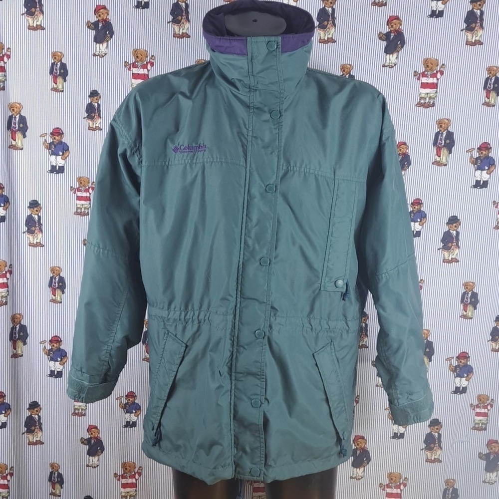 Vintage Columbia Long Peak Women's MD green 3-in1 fleece-lined ski wonter coat